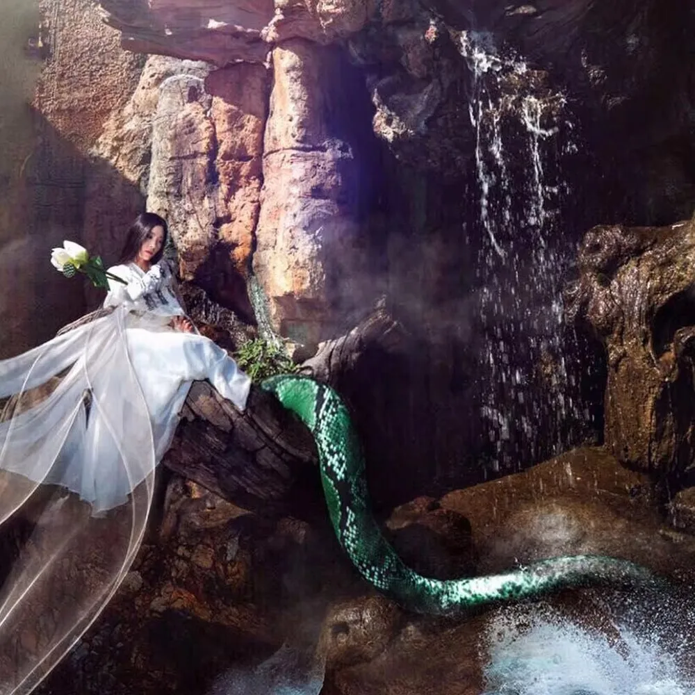 Super Long Snake Tail Swimsuit Adult Child Swimming Diving Professional Python Cosplay Realistic Snake Pattern Stage Performance