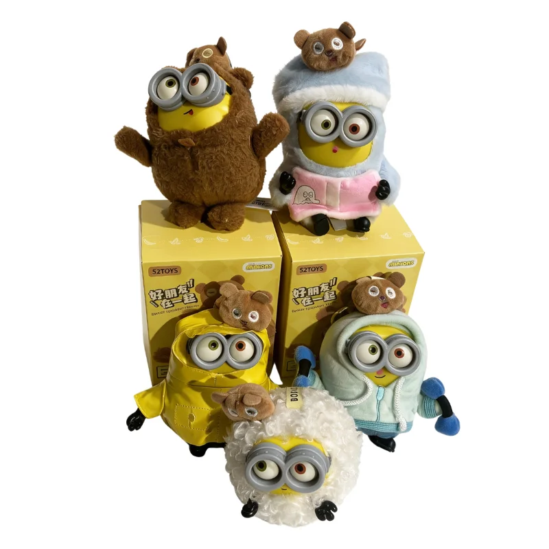 Minions Plush Blind Box, Bob Minion with Tim Bear Soft Stuffed Toy, Sheep/Bear/Hoodie Minion Mystery Box Doll Birthday Xmas Gift - view 6