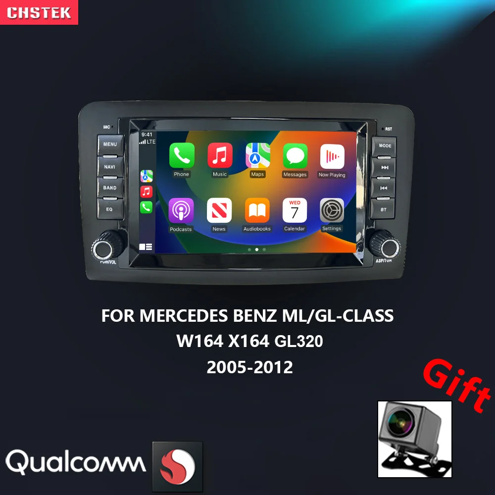 CHSTEK Car Radio Android13 Carplay For Mercedes Benz ML/GL-Class W164 X164 W300 ML350 2005-2012 Multimedia Bluetooth WIFI 4G GPS