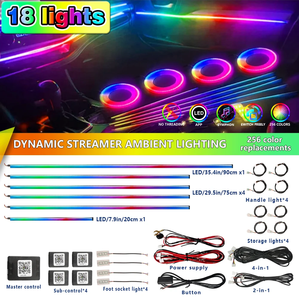 

Car Acrylic Ambient Led Lights Accessories App Contro Auto Interior Decorative Colorful Lighting Kits Lamps Neon For Bmw f10