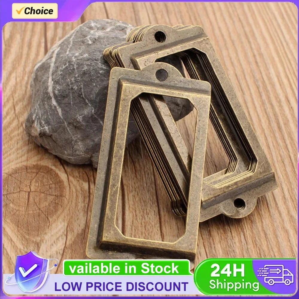12 Stück Metall-Etikettenhalter, antikes Messing, Messing-Etikettenhalter, Vintage, multifunktional, praktisch für Möbel, Schränke