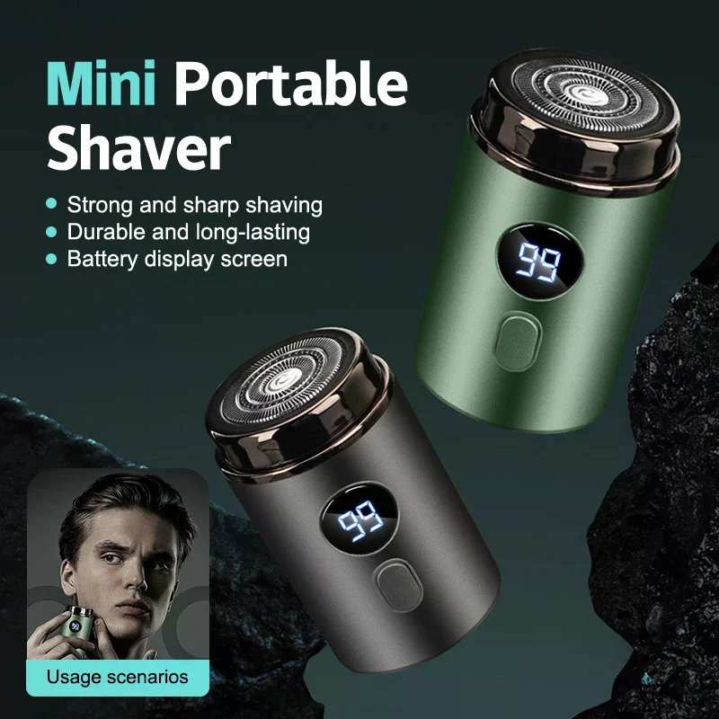 IPX-7 Waterproof Mini Electric Shaver, Upgraded 2025, Men's Portable Travel Razor, USB Charging