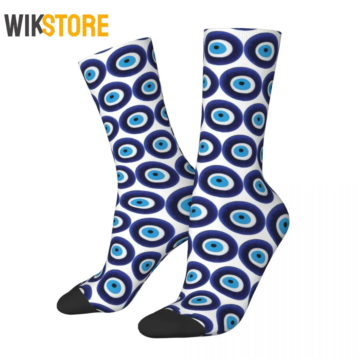 

Funny Nazar Evil Eye Protection Symbol Men's Women's Casual Socks Novelty Spring Summer Autumn Winter Middle Tubes Crazy Sock