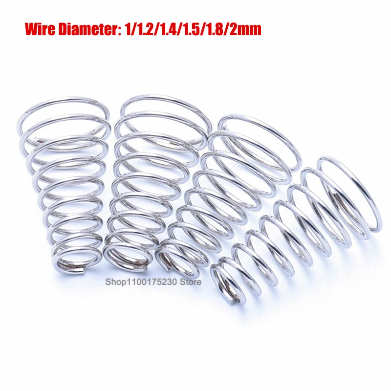 

Wire Diameter 1 1.2 1.4 1.5 1.8 2mm Conical Cone Compression Spring 304 Stainless Steel Small Taper Tower Pressure Springs