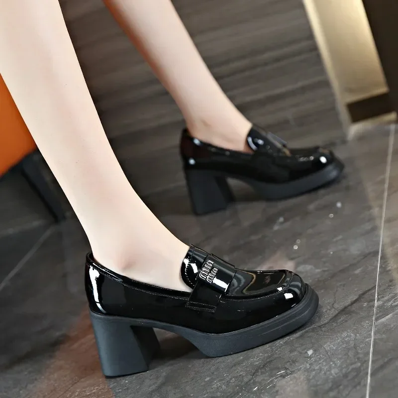 Women Square High Heels Loafers Shoes Oxfords Loafers Women Mary Jane  Girls Japanese Jk Uniform Lolita Shoes Gothic