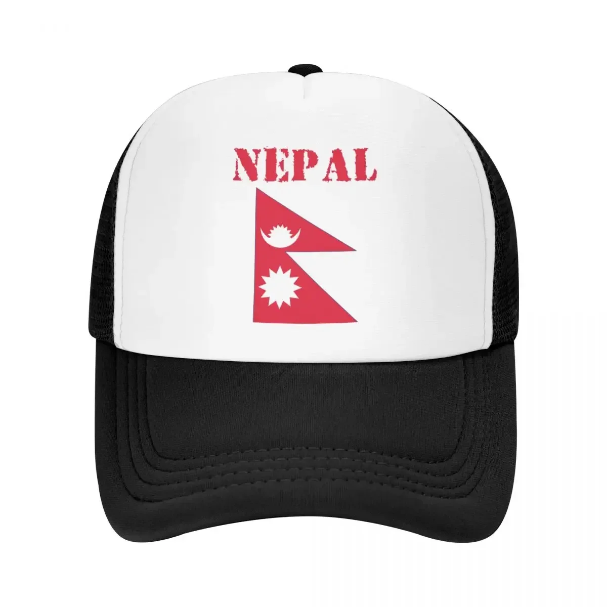 Custom Punk Unisex Nepal Flag Trucker Hat Adult Adjustable Baseball Cap Women Men Sun Protection Trucker Cap