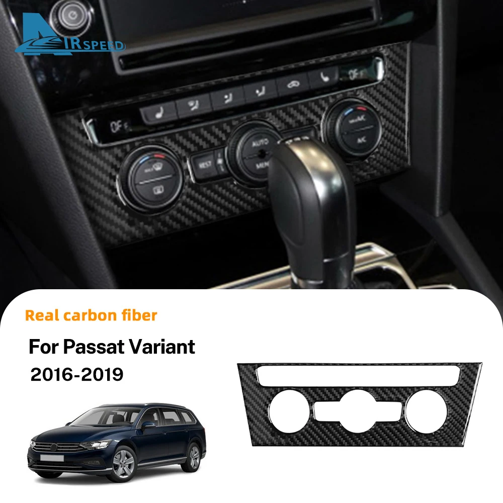 Real Soft Carbon Fiber Sticker For Passat Variant​ Estate B8 B8.5 2016 2017 2018 2019 LHD RHD Car Central Control AC Trim