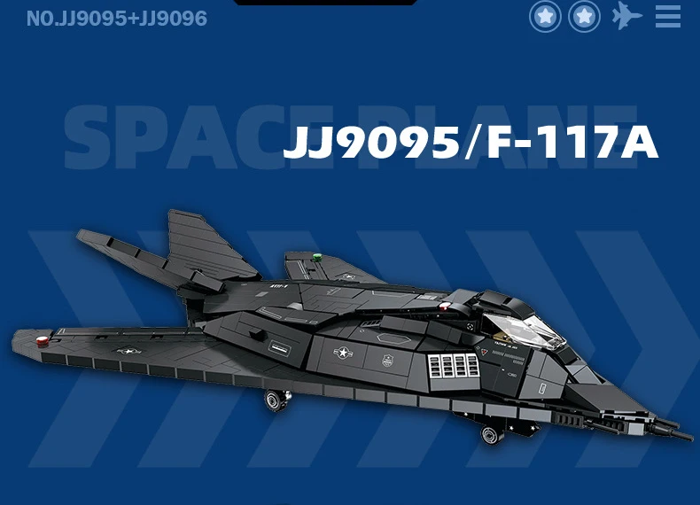 US F35B Lightning II Kampfflugzeug Militärisches Bausteinmodell Nighthawk F-117A Angriff Flugzeug Konstruktions-Bausteine Spielzeug – Detail 2