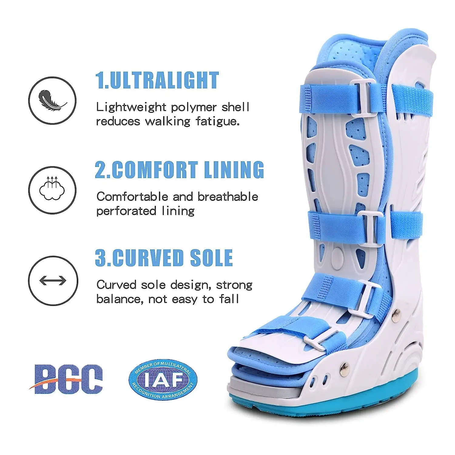 Kids Medical Aircast Walker Boot Inflatable Ankle Protective Fracture Boot For Forefoot Or Midfoot Injury Left Right Foot