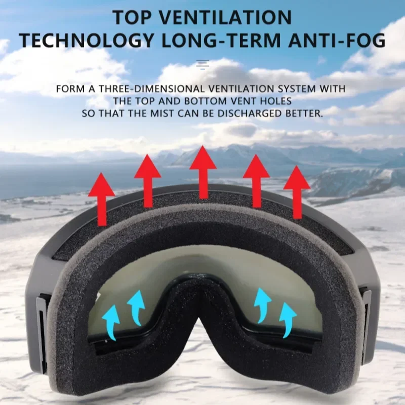 2025 New Winter Ski Glasses Magnetic Double Layer Anti-fog UV400 Snowboard Goggles Outdoor Sport Adult/Children Snow Ski Goggles