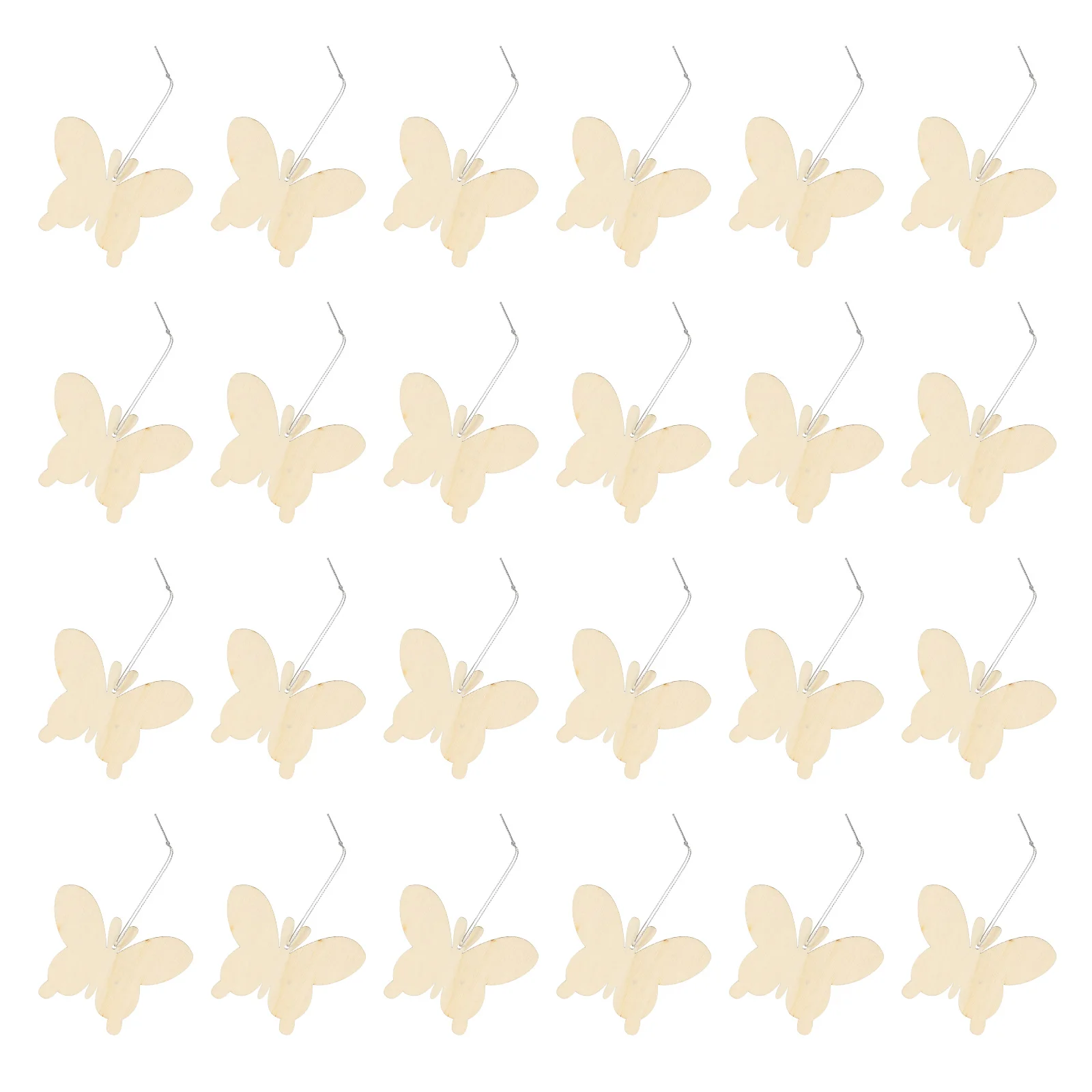 

50 Pcs Blank Wooden Butterfly Cutouts Unfinished DIY Wood Crafts Lightweight Durable Holiday Birthday Party Decorations