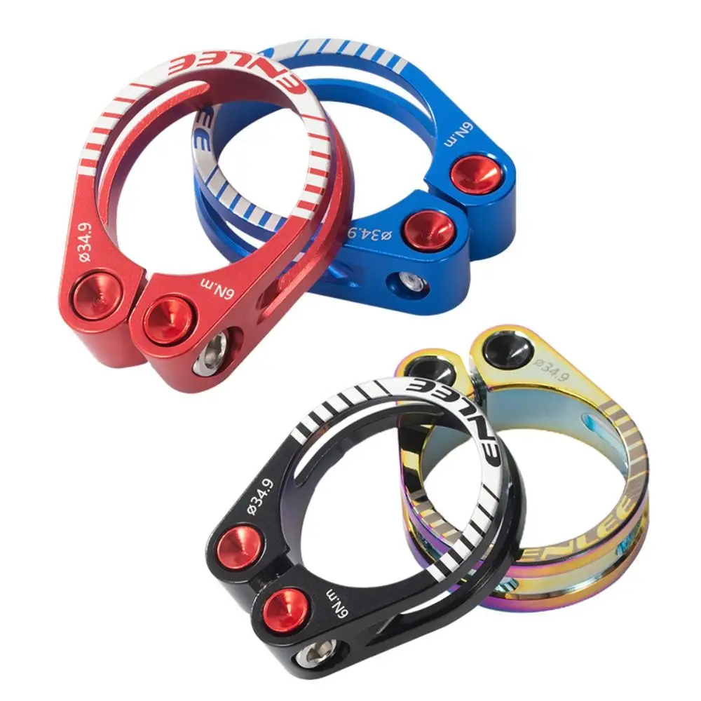 Aluminum Alloy Bike Seat Clamp 31.8 34.9mm Lightweight Bicycle Seatpost Clamp Black Red Blue Multicolor Bike Seat Post Tube Clip