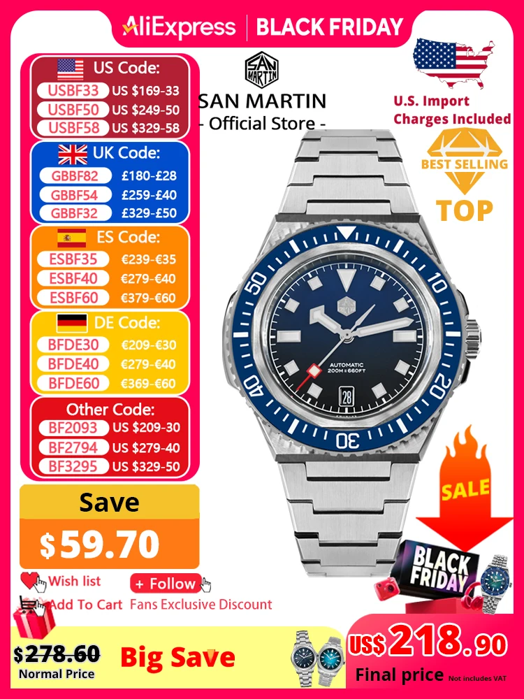 

San Martin 41 мм мужские часы для дайвинга встроенный корпус NH35 автоматические механические часы оригинальный дизайн 200 м водонепроницаемые с сапфировым стеклом SN0146