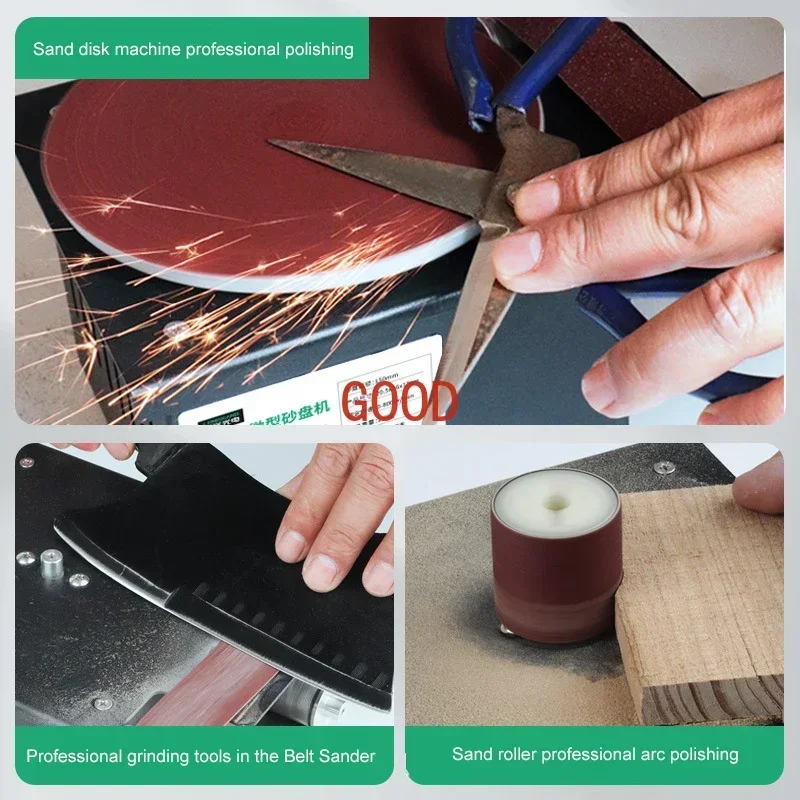 Mini Electric Belt Sander DIY High-Speed Sand Disc Machine Multifunction Desktop Grinding Machine Polishing woodworking tool