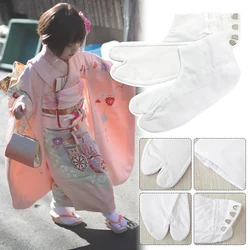 Kimono Japanese Cosplay Socks White Foot Bag Japanese Traditional Socks Two-finger Socks Tabi Toe Socks Kimono Accessories