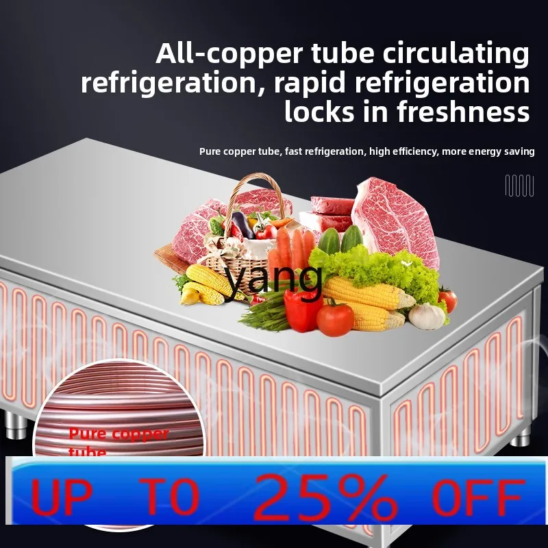 

Lmm Commercial Refrigerated Workbench Fresh-keeping Flat Freezer Kitchen Freezer Console