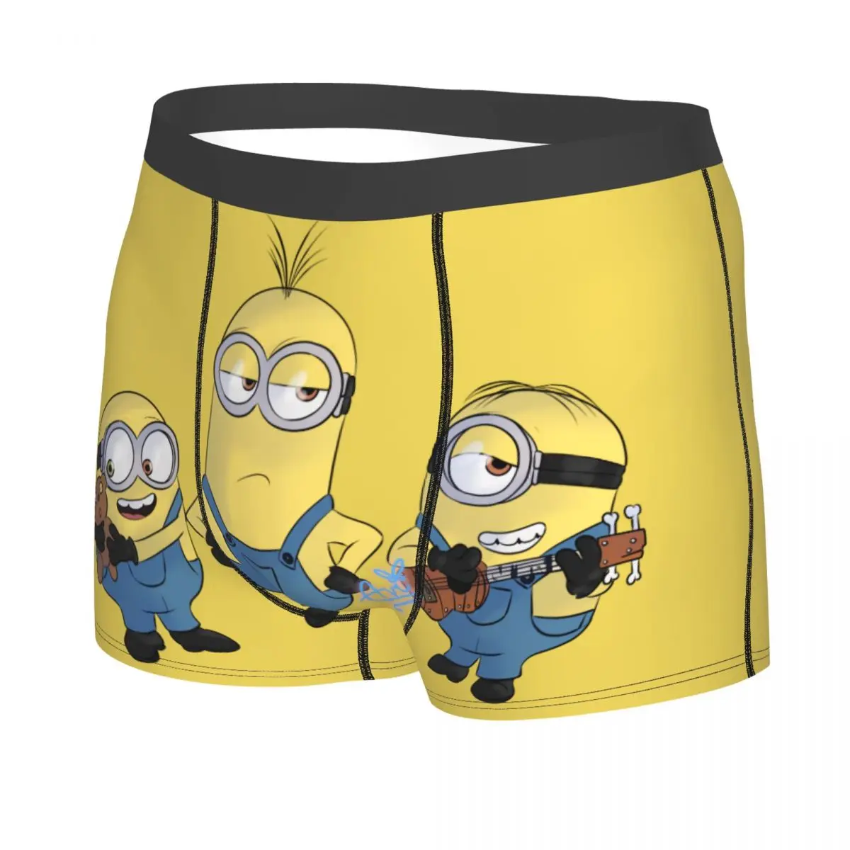 Custom M-Minions Anime Cartoon Rock Roll Underwear Men Print Boxer Shorts Panties Briefs Breathable Underpants