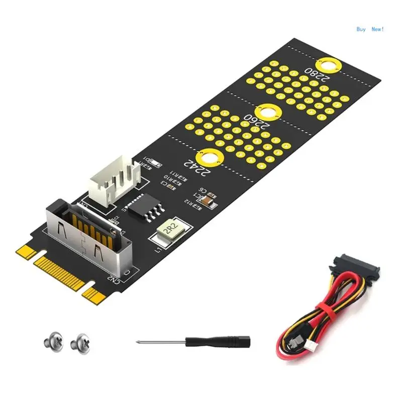 Convert 2 Key B Interfaces to SATA2.5 Efficient Data Transfer and Expand Storage with Case for Computer Enthusiasts