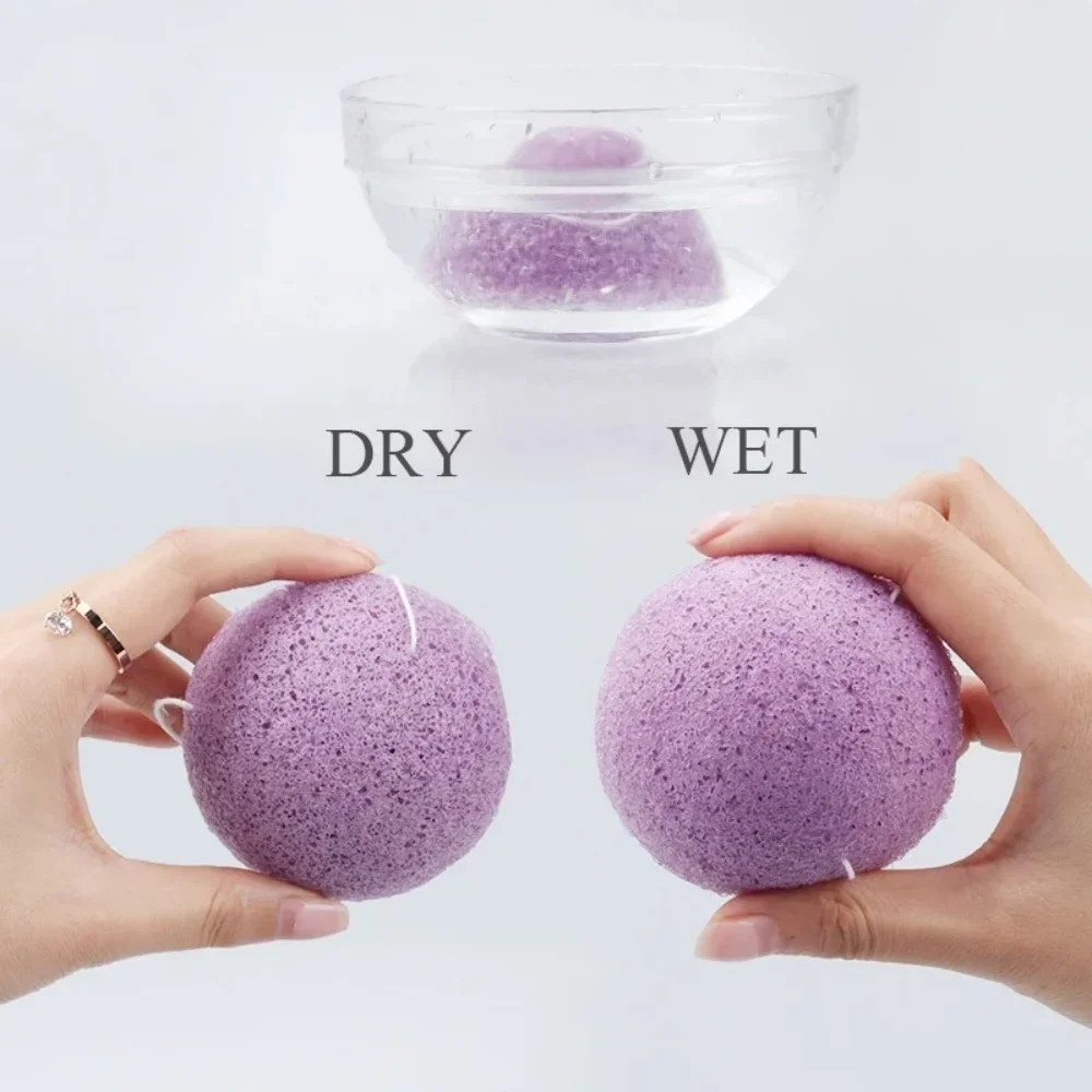100% Pure Natural Konjac Puff Sponge 1Pc Facial Pore Deep Cleanser Gentle Washing Sponge Daily Face Cleansing Skin Care Use Tool