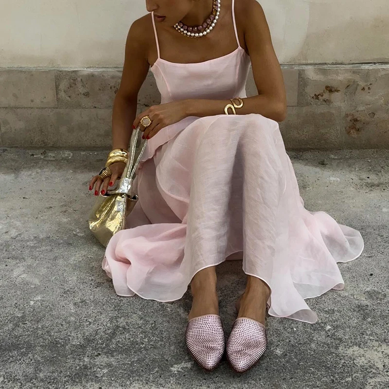 

Solid color sexy camisole vest high waist A-line long skirt two-piece set fashionable and casual summer new style set