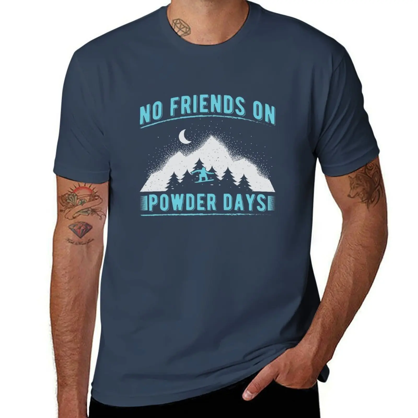 

Футболка No Friends on Powder days, футболки из 100% хлопка для мужчин, футболка из 100% хлопка, футболка