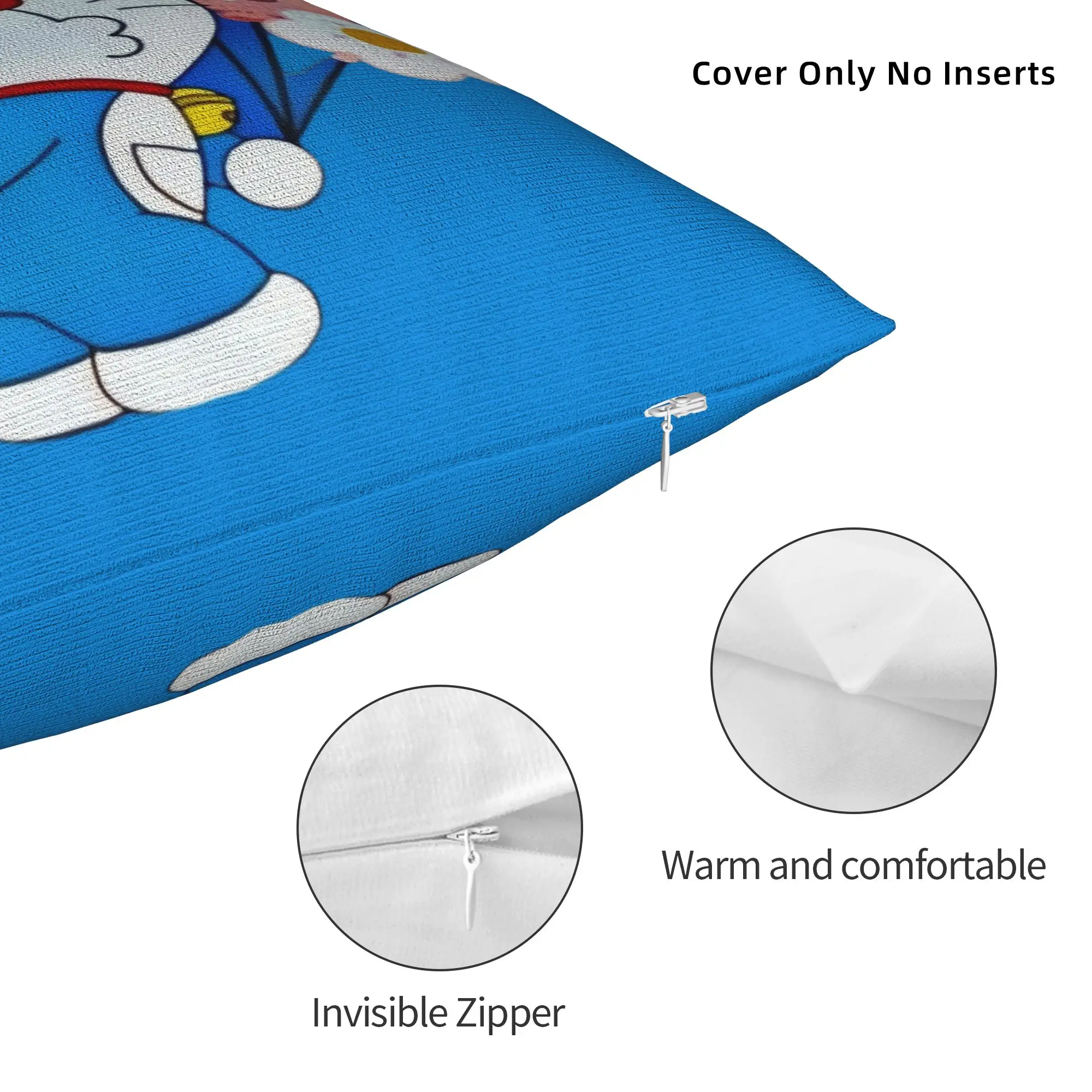 D-Doraemon Robot Cat  Nordic Pillow Cover Decoration Anime  Chair Cushion view 3