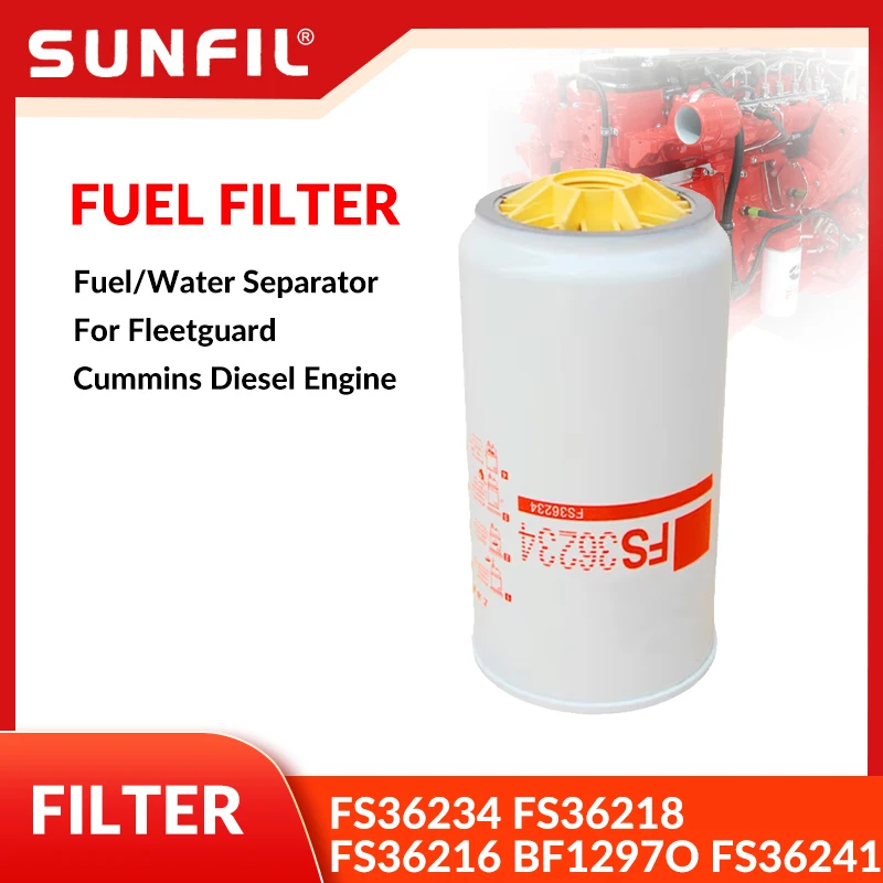 

Топливный фильтр FS36234 FS36218 FS36216 BF1297O FS36241, топливный/водный сепаратор для Дизельного Двигателя Fleetguard Cummins