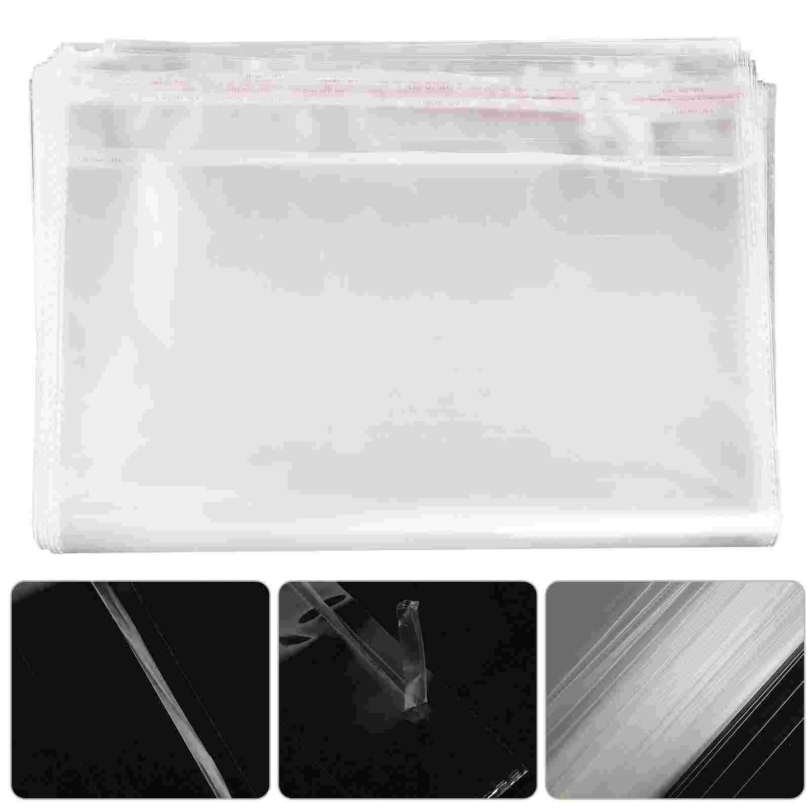 

BESTOMZ 100pcs 30 x 40cm Clear Plastic Cello Bags Grip Peel and Seal Strong Packing Self Adhesive for Bakery Soap Cookie