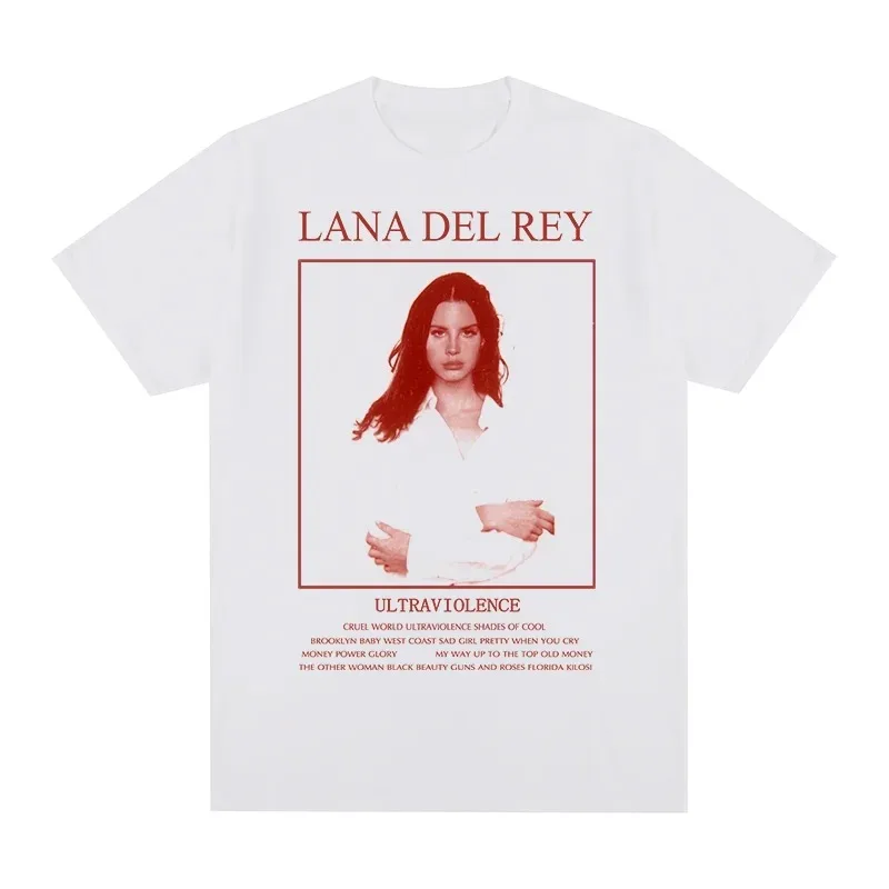 Summer 100% Cotton T Shirt Lana Del Rey Printed T-shirt Graphic Women Clothing Oversized Girl Tops Anime Men Clothes Tees