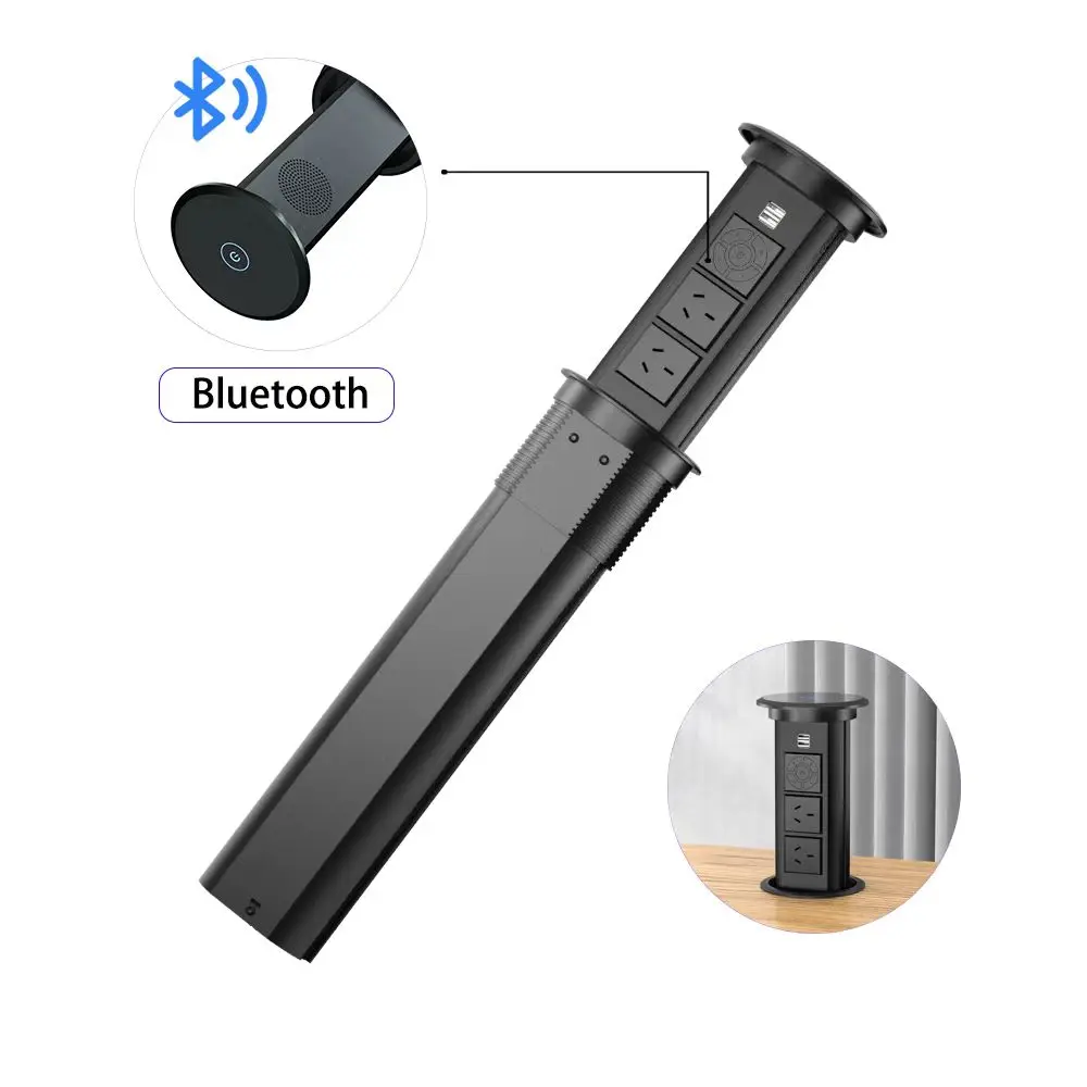 

Aluminum Alloy Embedded Table Socket With Usb Multi Plug Power Pop up Desktop Australia Socket Motorized Pop up Socket