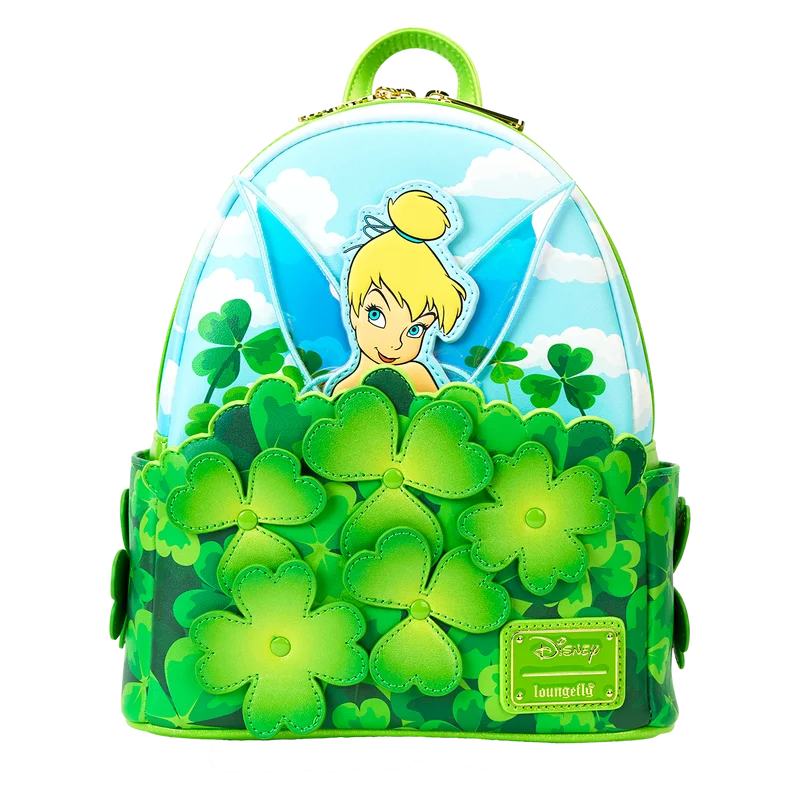 

Новый мини-рюкзак Loungefly Disney Tinker Bell Clover, милая детская сумка для отдыха, удобная сумка для хранения на открытом воздухе
