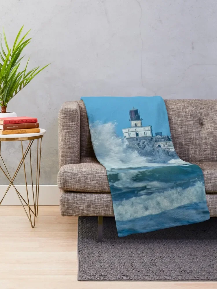 Tillamook Rock Lighthouse, Oregon - Terrible Tilly Throw Blanket Flannels Giant Sofa Comforter Blankets