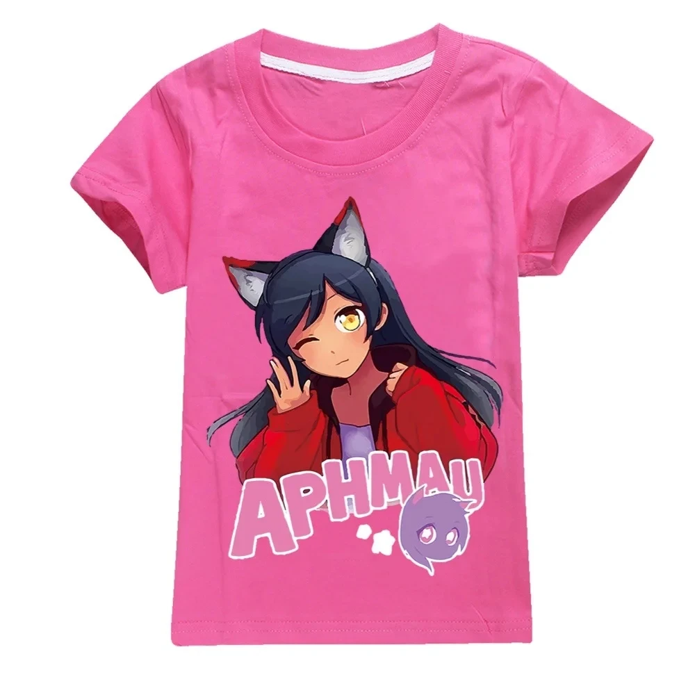 2024 New APHMAU T-shirt Kids Summer Clothes Baby Girls Cartoon Tshirt Boys O-neck Short Sleeve Tops Children\'s Birthday Clothing