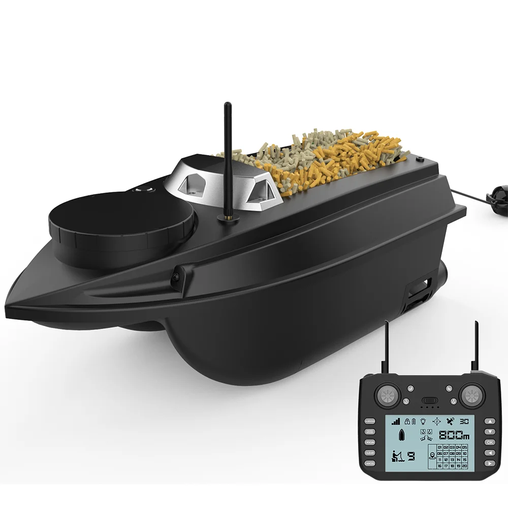 V030 12V 20A High Speed 800m Autopilot GPS Bait Boat With Fish Finder Sonar Catamaran 3KG Load 180 Points RC Boat For Fishing