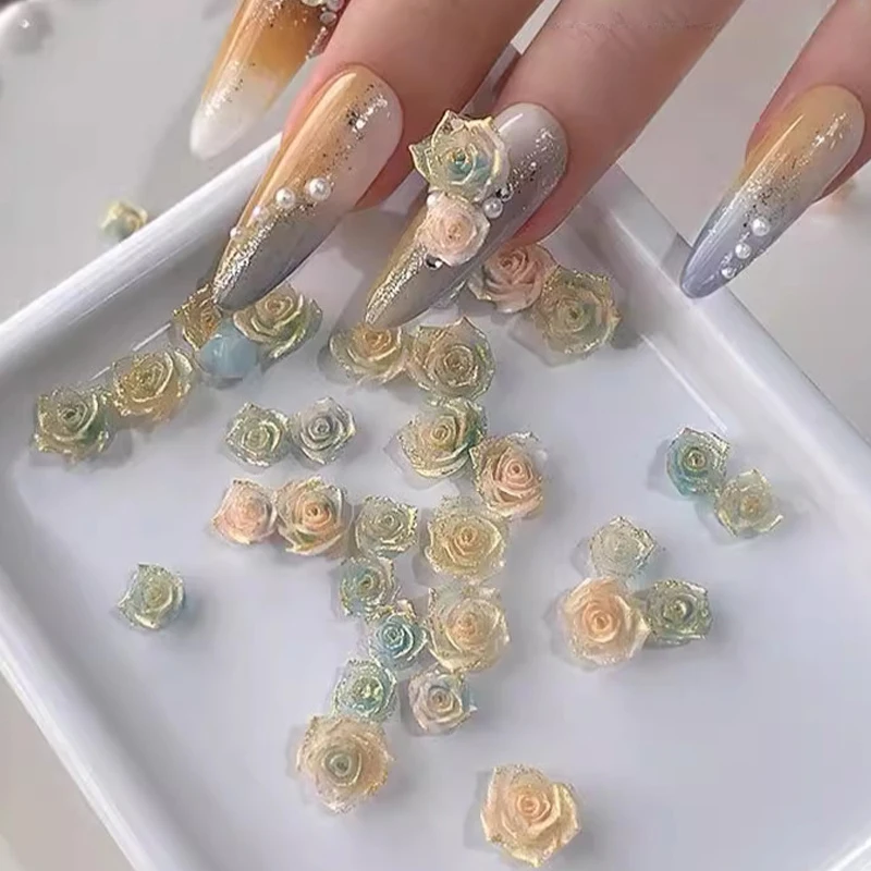 Decorazione per unghie rosa Gradiente misto Ragazza di lusso Fascino per unghie Nail Art Accessorio fai da te Appassionati di nail art stereoscopico