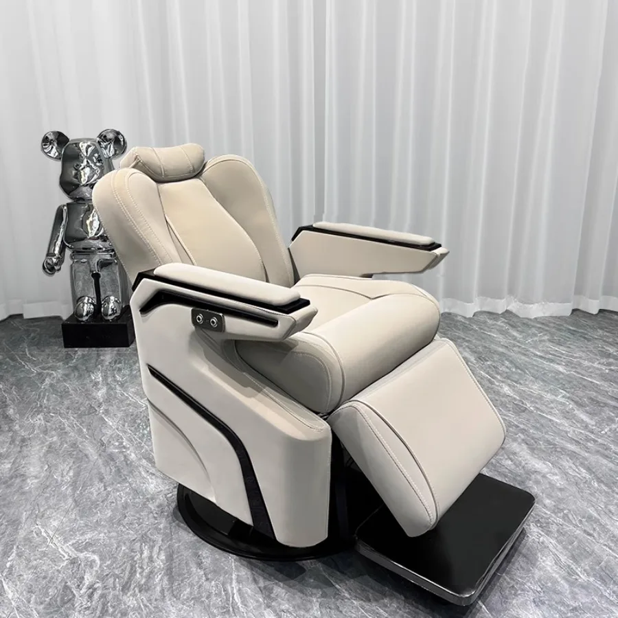 

Hydrolic Barber Chair White Headrest Luxury Professional Barber Chair Hair Salon Makeup Artist Mobile Euro Style Sedia Furniture