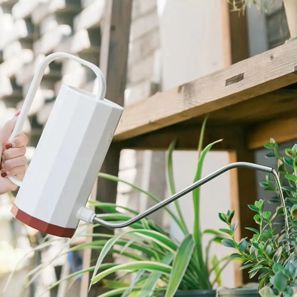 1.2L Gardening Watering Can Stainless Steel Curved Mouth Plant Sprinkler Irrigation Pot Household Long Spout