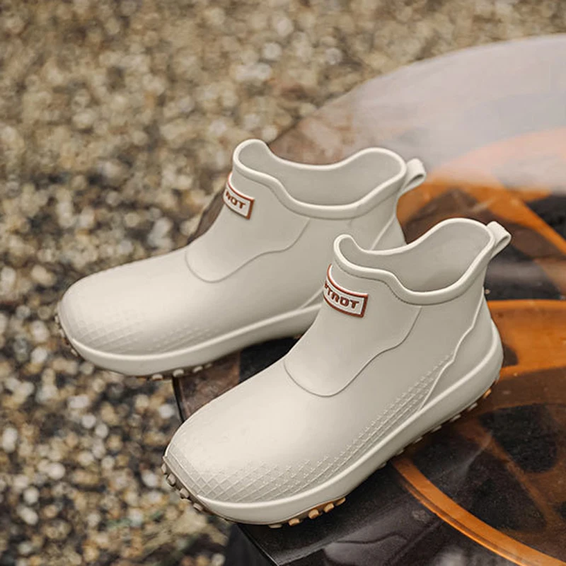 Waterproof Rain Boots Women Ankle Slip Non Shoes Thick Outdoor Garden Work Shoes Durable Outdoor Boots Rubber Footwear Men