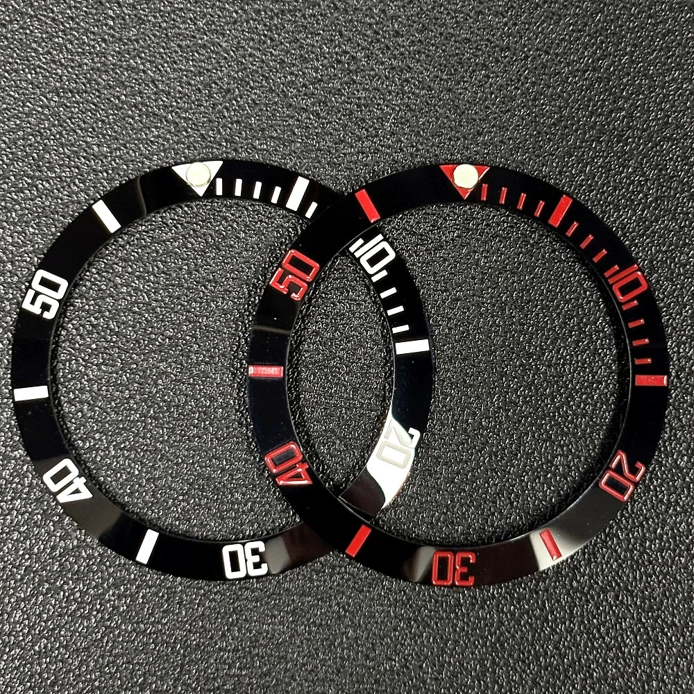 38mm Diver Series Perline luminose orologio lunetta in ceramica Fit 40mm Diver Watch Case NH35 NH34 GMT Orologio da uomo Parte Accessori