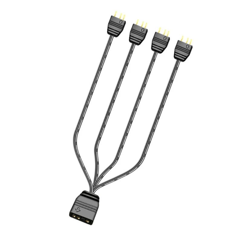 1 To 4 ARGB Splitter 5V 3PIN PC Motherboard To AURA RGB FAN 3Pin Socket Multi Connectors Cable