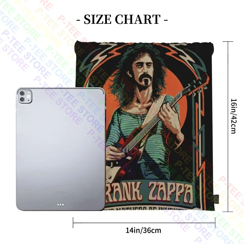 Frank Zappa Illustration Drawstring Bags Gym Bag Cute Foldable Sports Style Outdoor Running