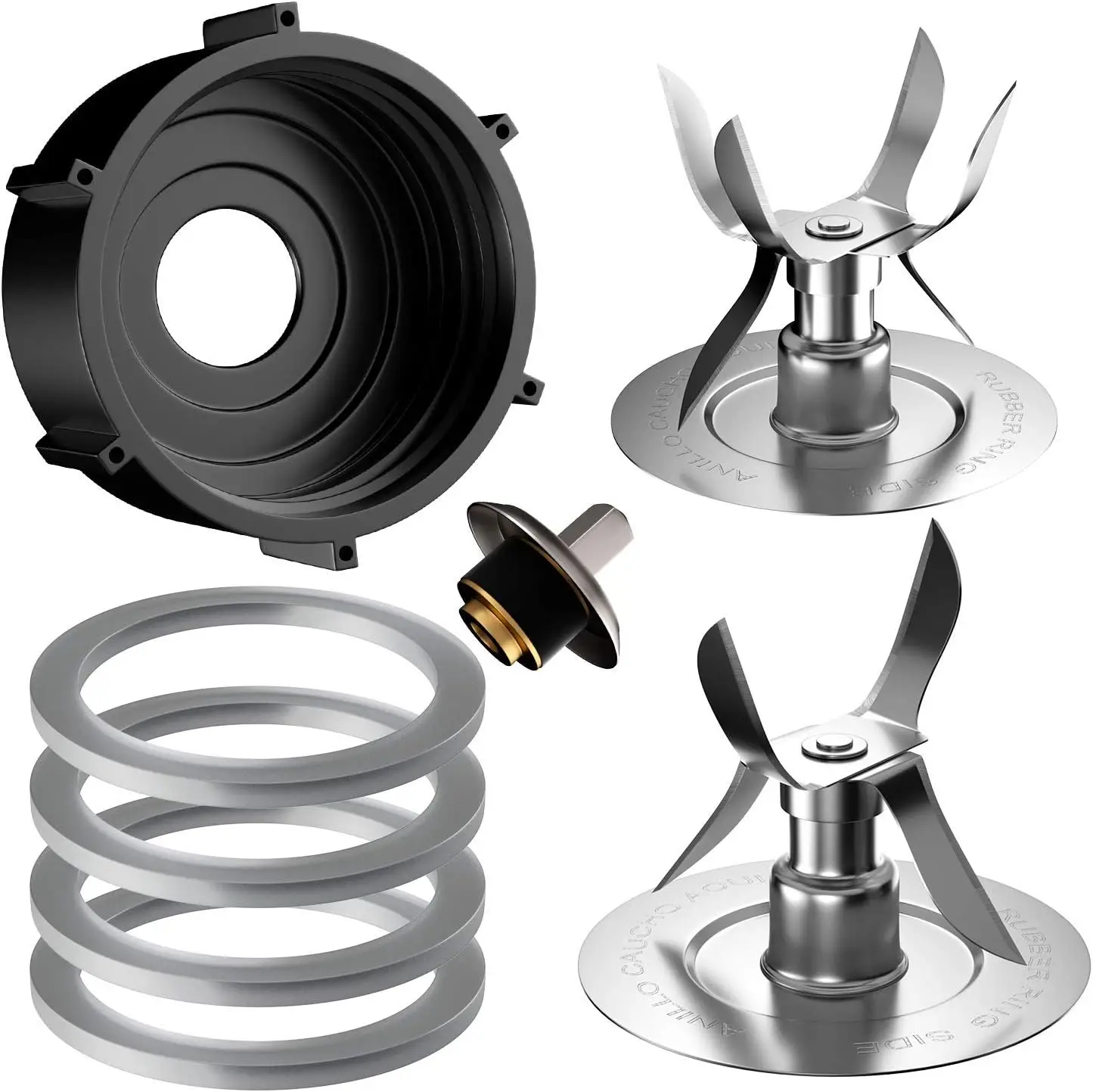 

8 Pieces Replacement Part Ice Blades 4961 4980 Jar Bottom Cap 4902 Rubber Gaskets And Coupling Stud Slinger Pin Kit Compatible