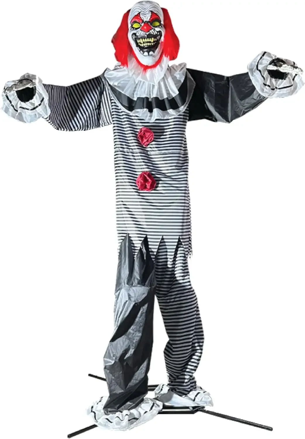 15-ft. Animatronic Scary Talking Clown with Touch Activated Lights and Sound, Battery-Operated Outdoor Halloween Decoration