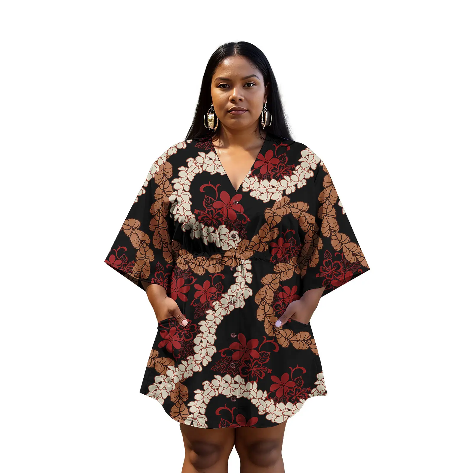 Pacific Island Wear Samoan Girls Puletasi Elei Maxi Dress Tattoo tribale personalizzato Tapa Stampa su richiesta Abito da donna all'ingrosso