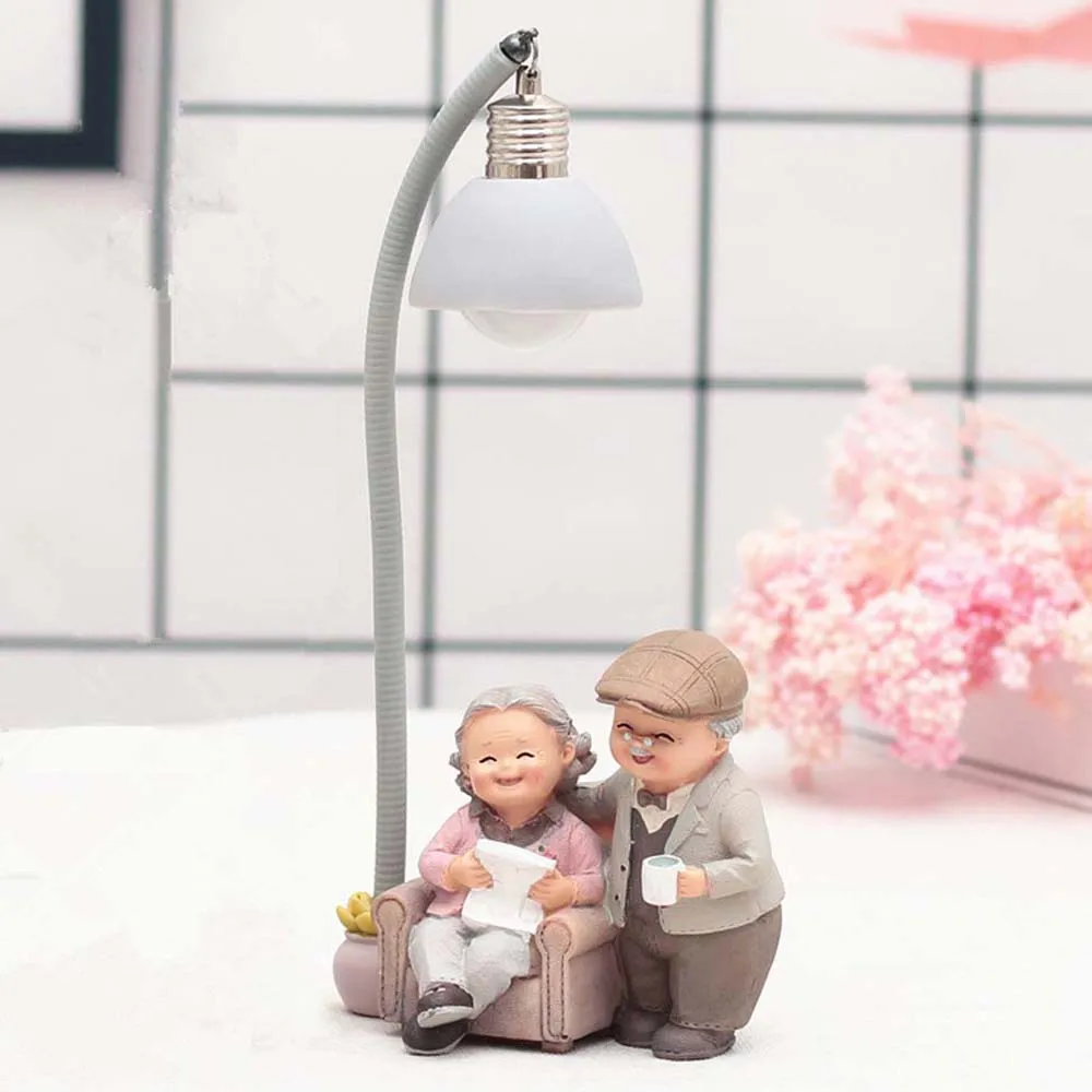 Craft Creative DIY Home Decoration Golden wedding Sweety Couples Figurine Grandparents Model Lovers Figurine Sweety Lovers