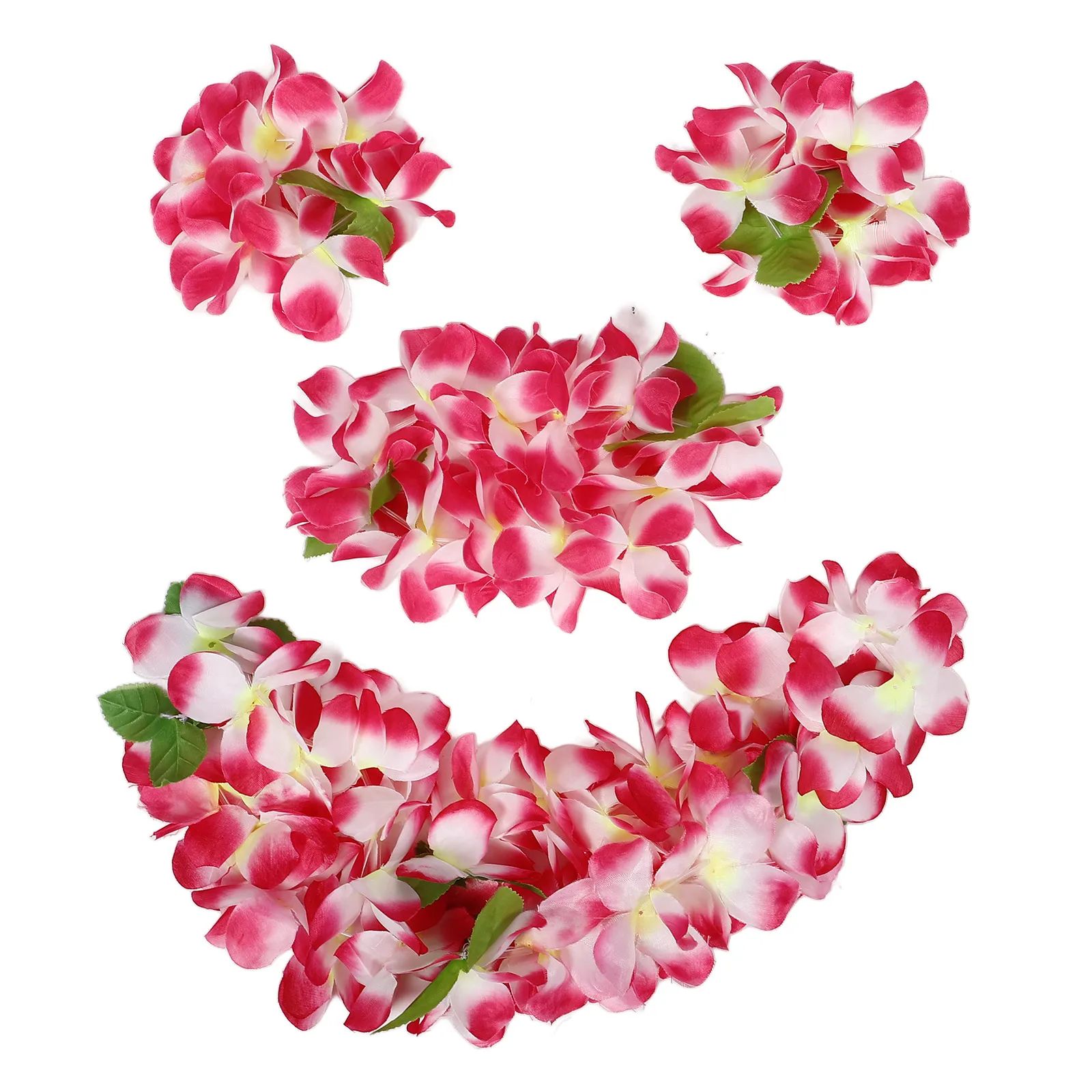 

Thickened Wreath Set Hawaiian Beach Party Necklace Flower Casual Accessories Pink Decorations Miss