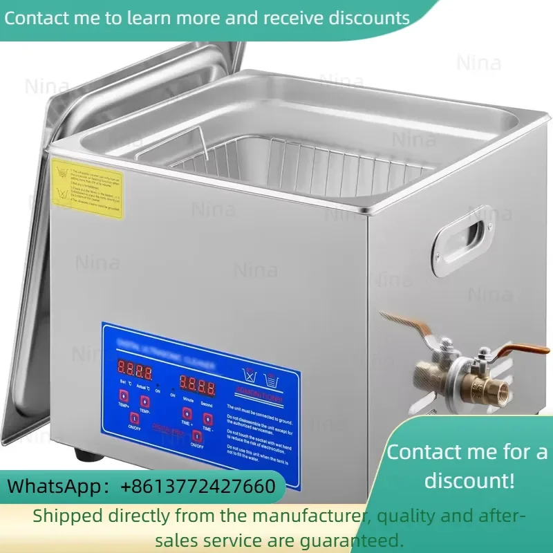 Professional 15L Ultrasonic Cleaner Digital Timer Heater 40kHz Advanced Electric for Car Outdoor for Wrench Screwdriver Tools