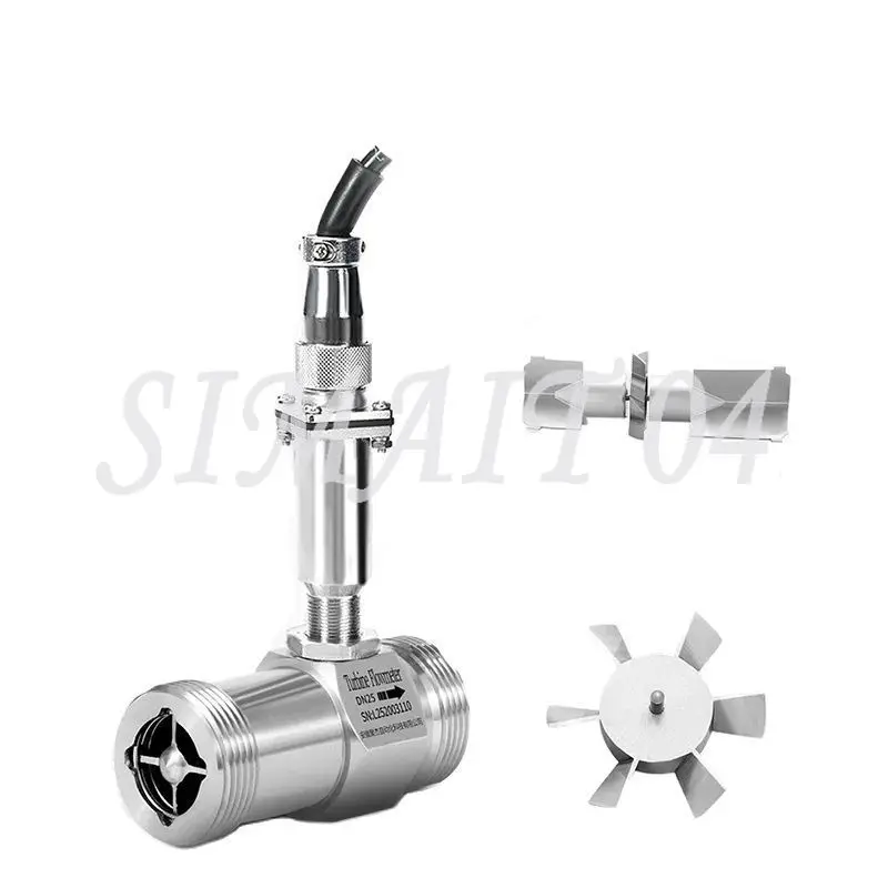 LWGY Liquid Turbine Flowmeter Tap Water Alcohol Ethanol Diesel SS304 Pipeline Flow Sensor 1 Inch