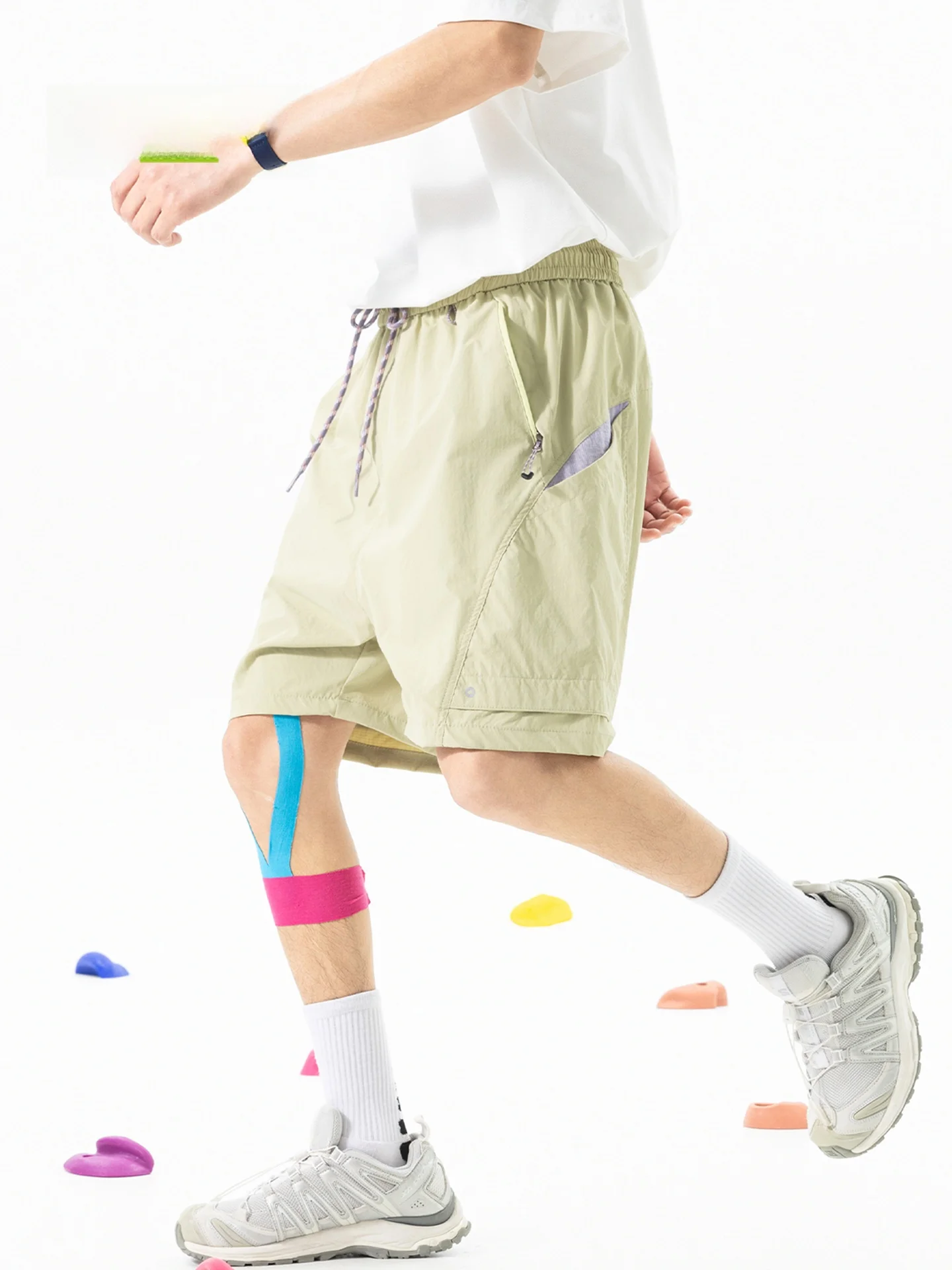 

Мужские шорты в американском стиле MMOPTOP, летние повседневные свободные спортивные шорты с боковой молнией, широкие прямые брюки-бермуды из полиэстера