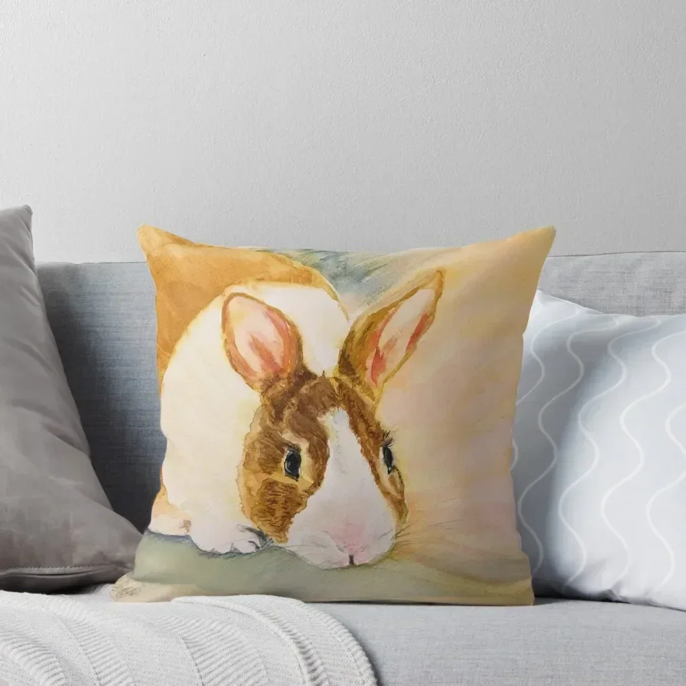 

Dutch Rabbit Watercolour - Dijon asking for cuddles Throw Pillow New year Decorative Cushions pillow